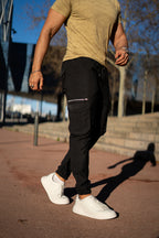 Premium Black Cargo Beige Spandex T-Shirt Set