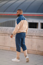 Nextage Oatmeal Quarter Zip Cotton Fleece Tracksuit