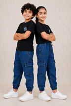 kids denim cargo pants