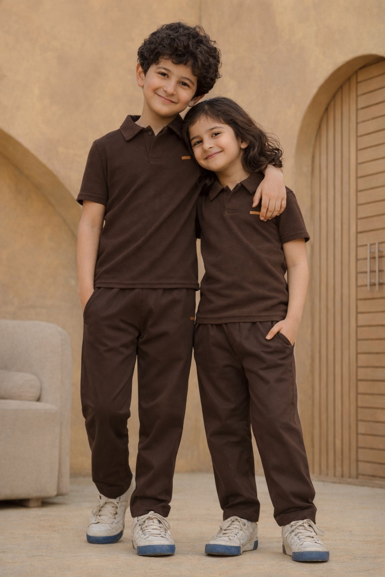 nextage chocolate brown kids tracksuit full view