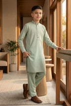 soft sage green kurta dress for eid and casual wear- side view