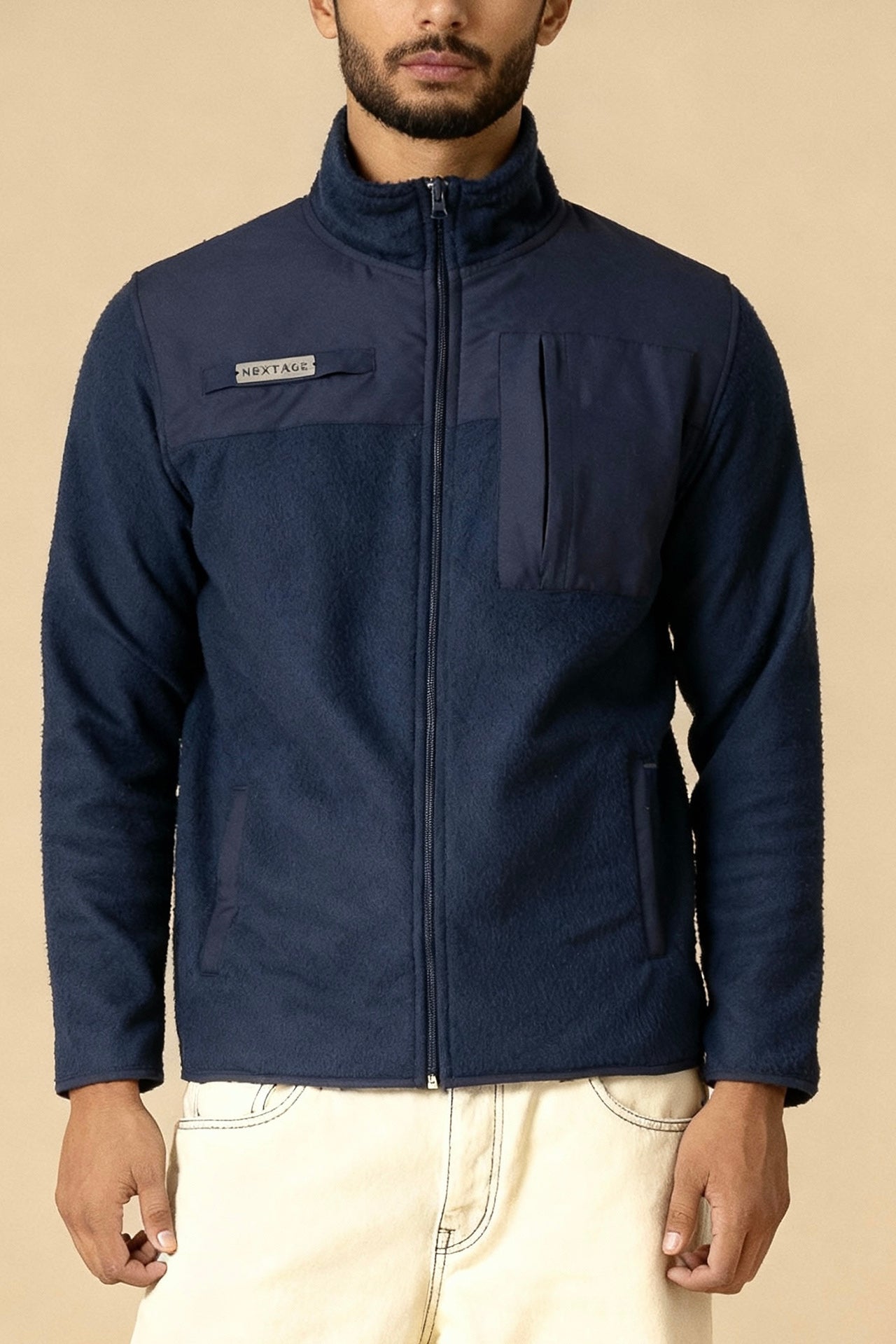 Nextage Navy Polar Fleece Jacket