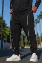 model wearing nextage black trouser front view