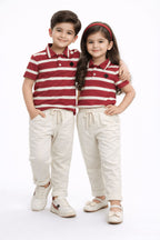 kids white jogger pants, nextage kids trousers detail
