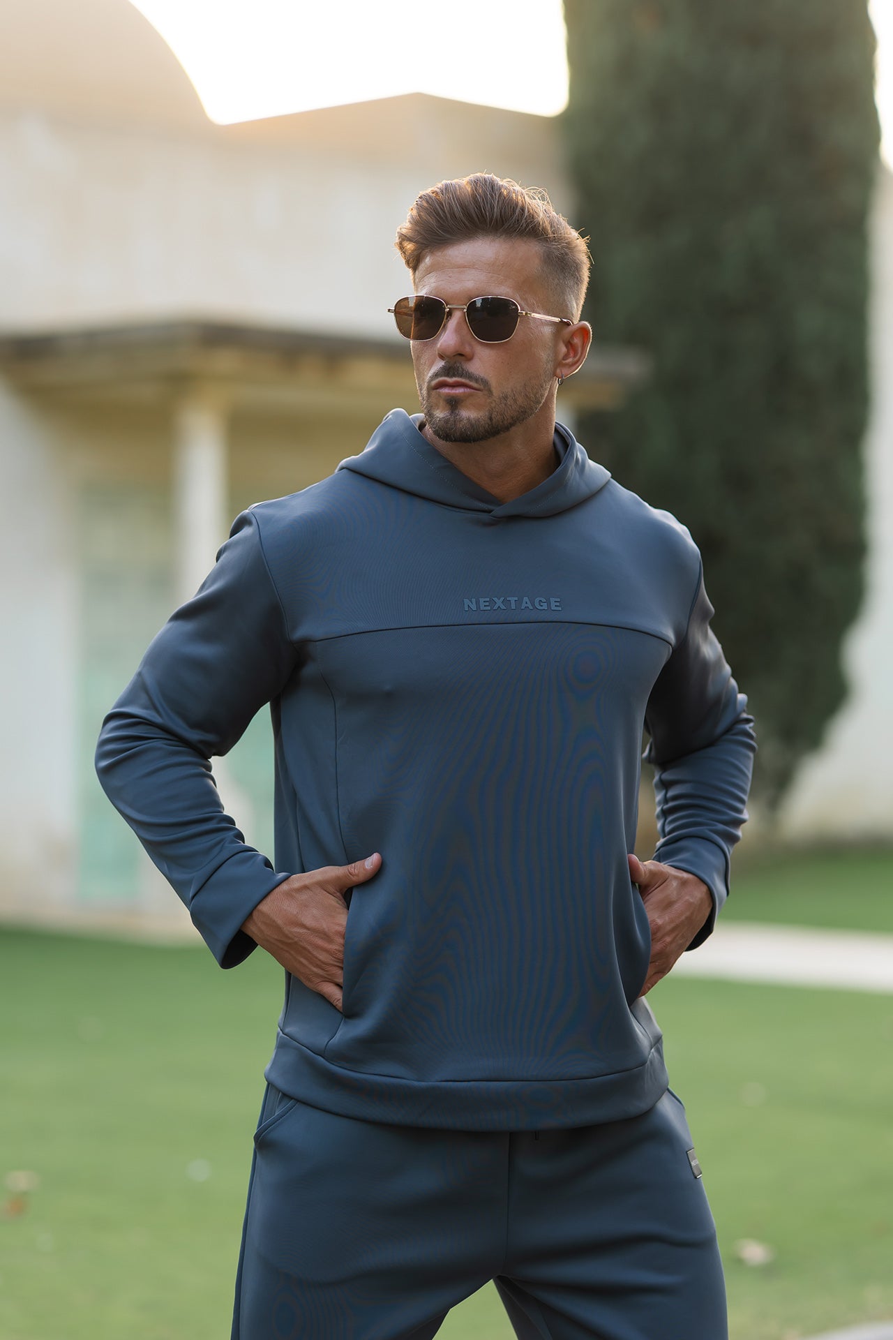 Outdoor Look – Nextage Steel Grey Premium Scuba Hoodie Tracksuit for Men