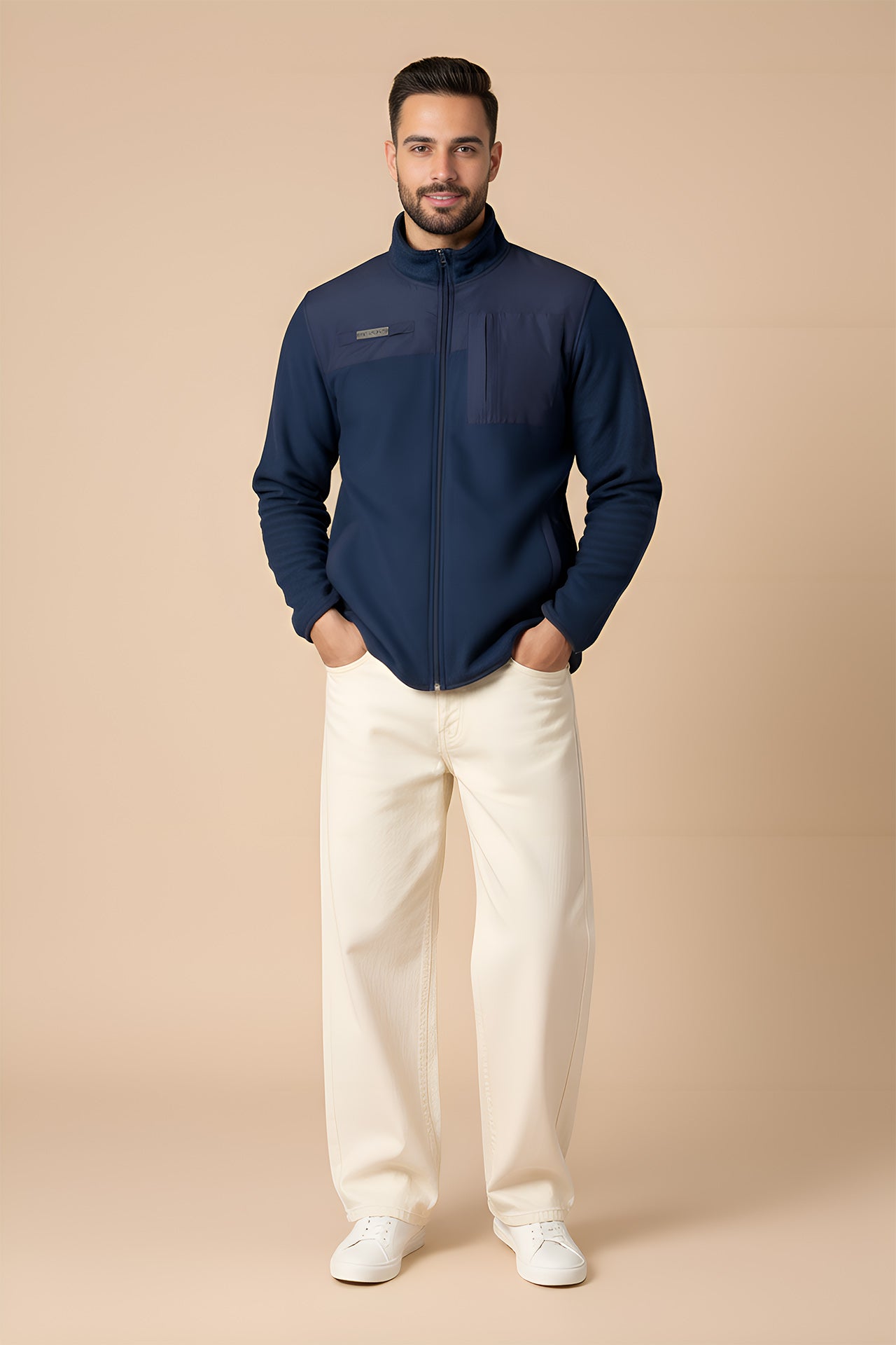 Nextage Navy Polar Fleece Jacket