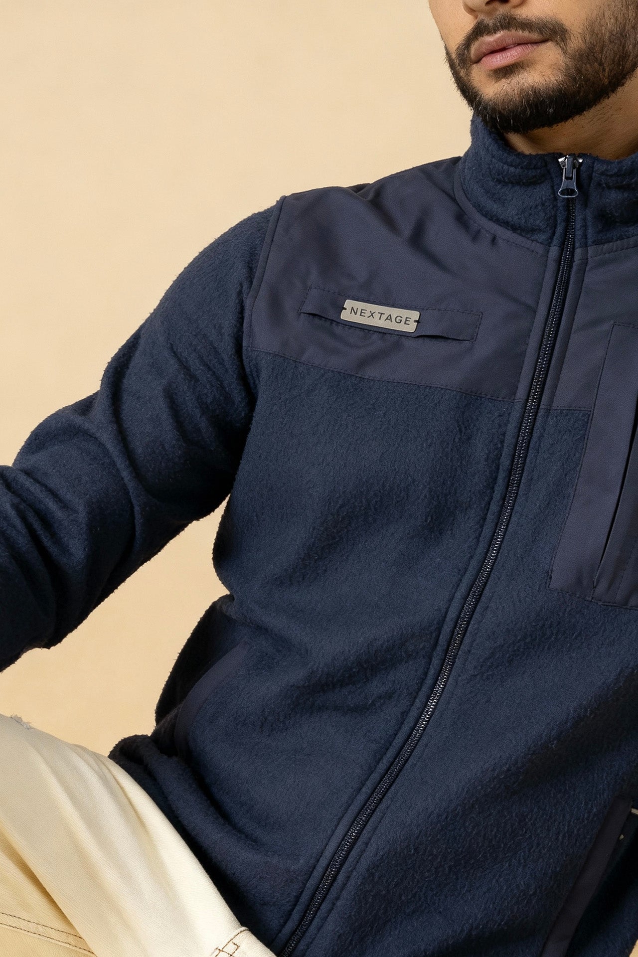 Nextage Navy Polar Fleece Jacket