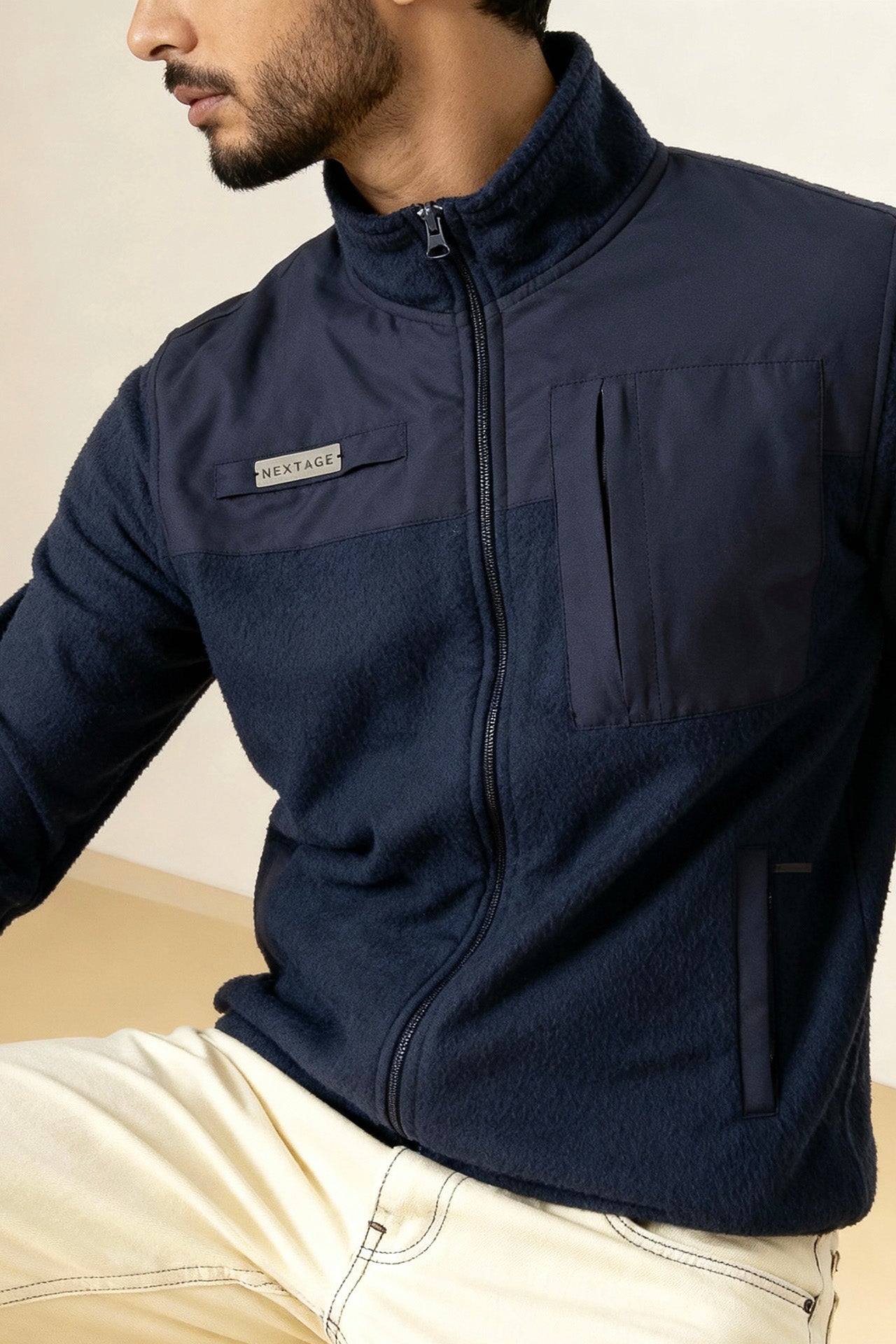 Nextage Navy Polar Fleece Jacket