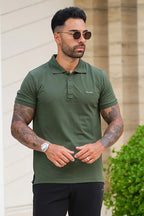 Nextage Green Cotton Polo Shirt