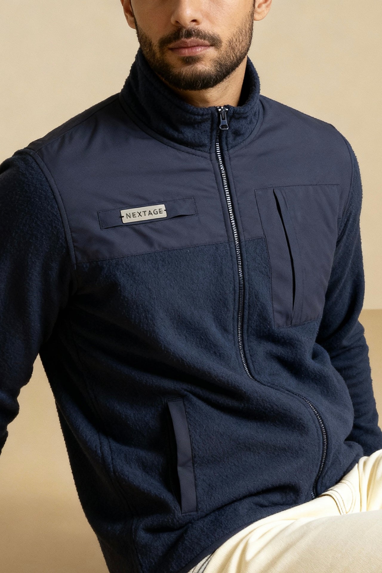 Nextage Navy Polar Fleece Jacket