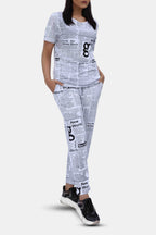 News Print Allover Pajama Set